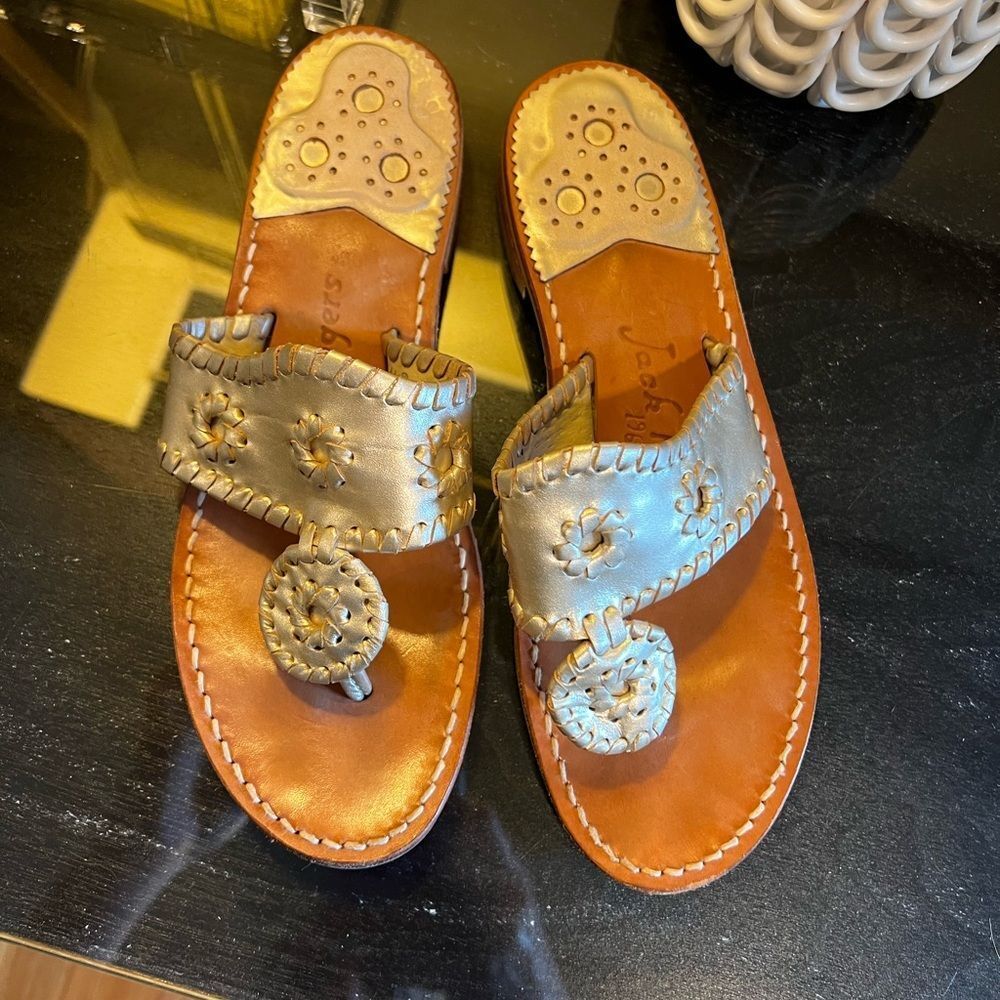 Jack Rogers Gold Palm Beach Sandals